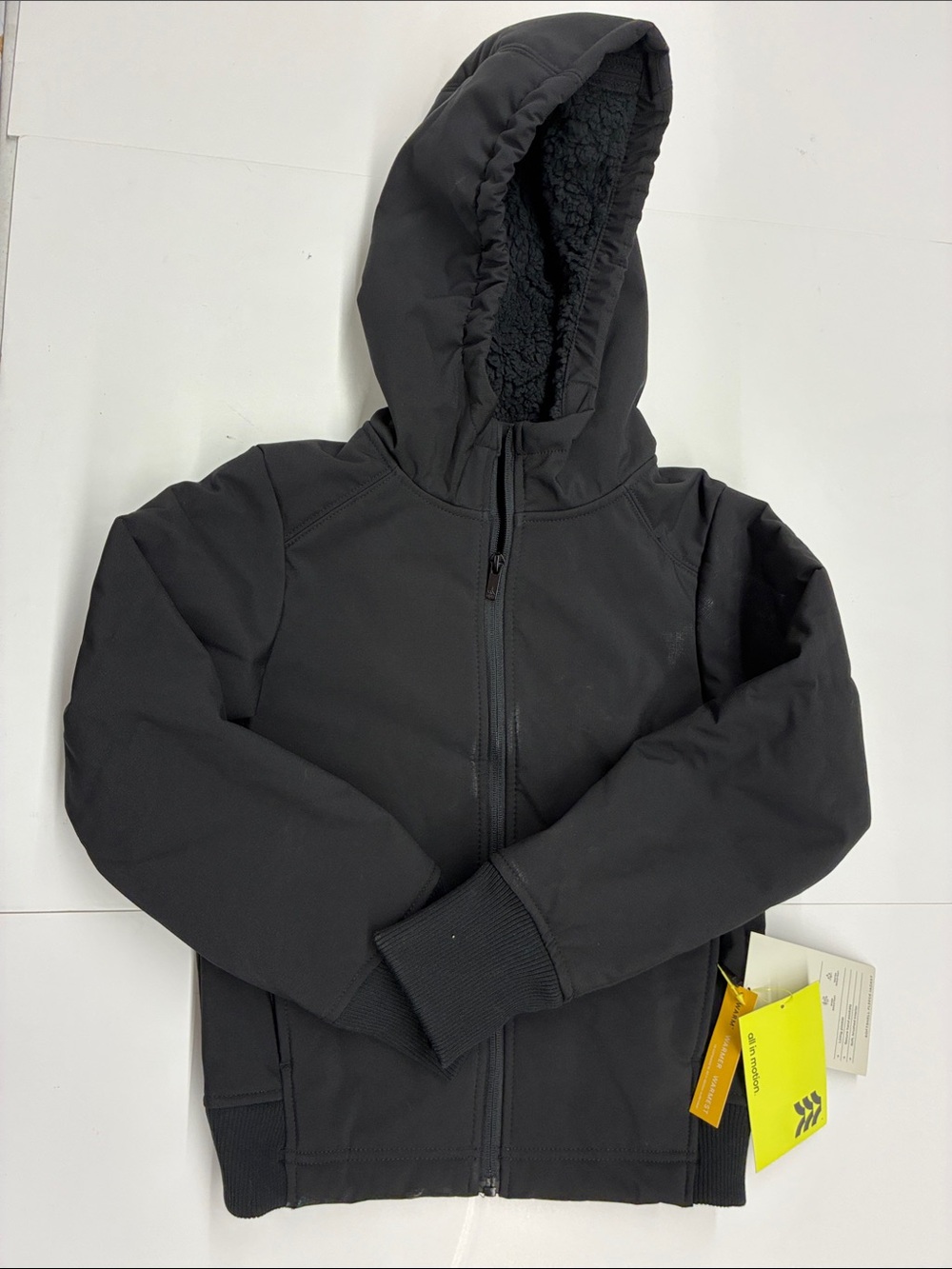 NEW All in Motion Kids Black Hooded Zip-Up Jacket Size Medium